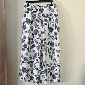 Ella Moss White and Blue Floral Maxi Pants
